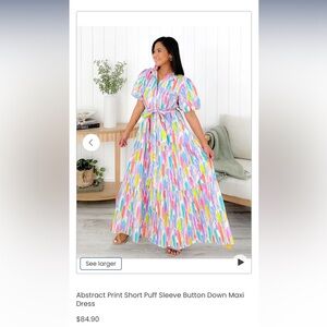 Colorful Abstract Print Maxi Dress